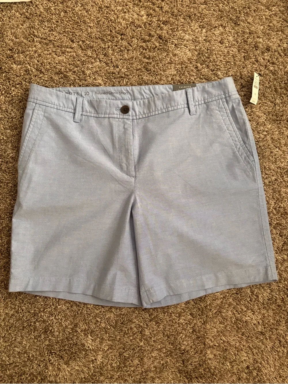 Relaxed Cotton Chino Shorts – NWT – Size 10 – Light Blue - Picture 2 of 8
